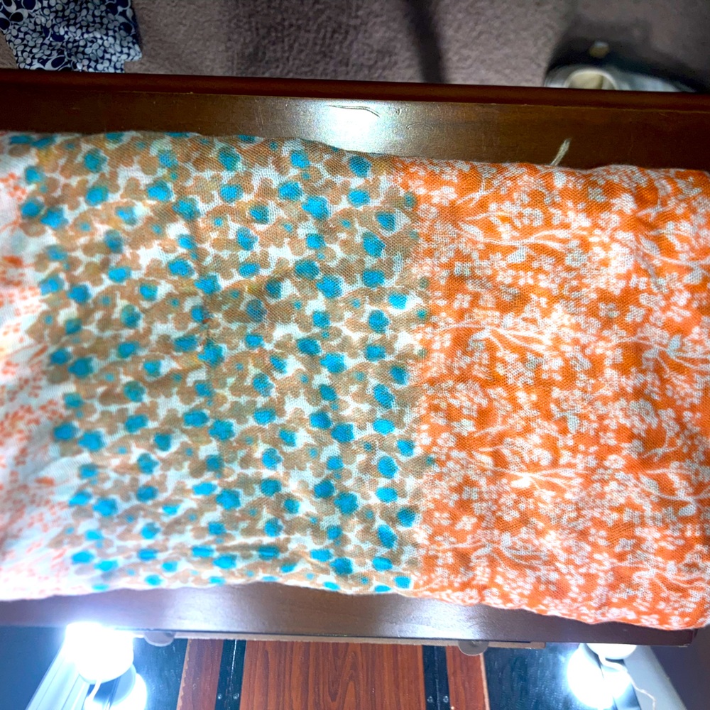 Blue orange and brown pashmina